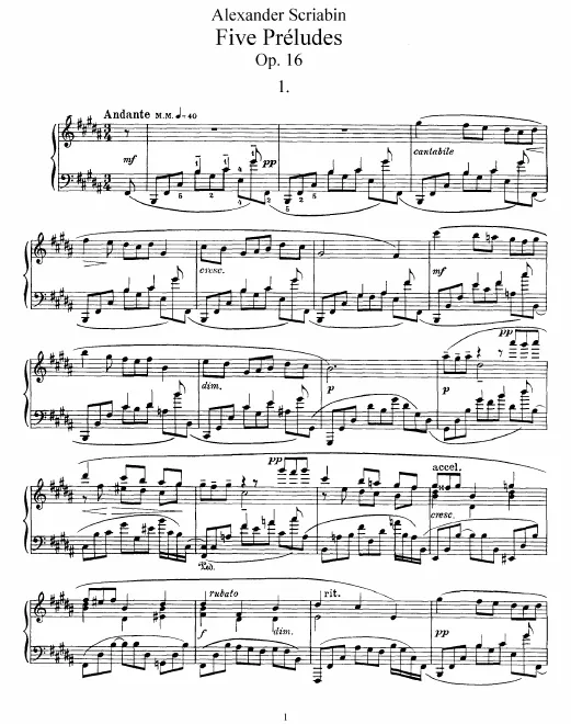 First page of Préludes