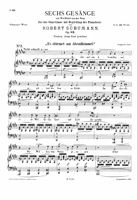 First page of 6 Gesänge