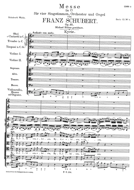 First page of Mass in C major