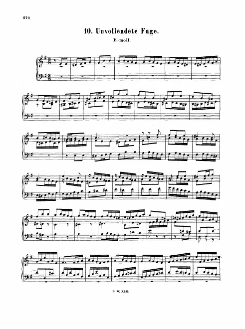 First page of Fugue in E minor