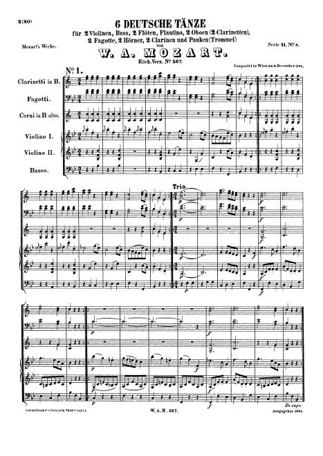 First page of 6 German Dances