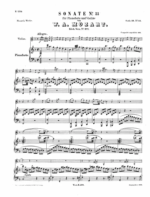 First page of Violin Sonata