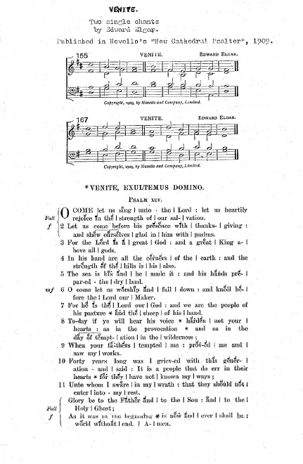 First page of Venite