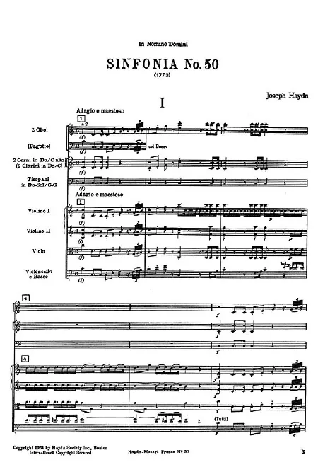 First page of Symphony No.50 in C major