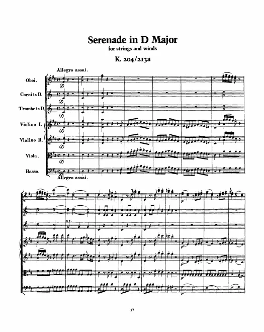 First page of Serenade