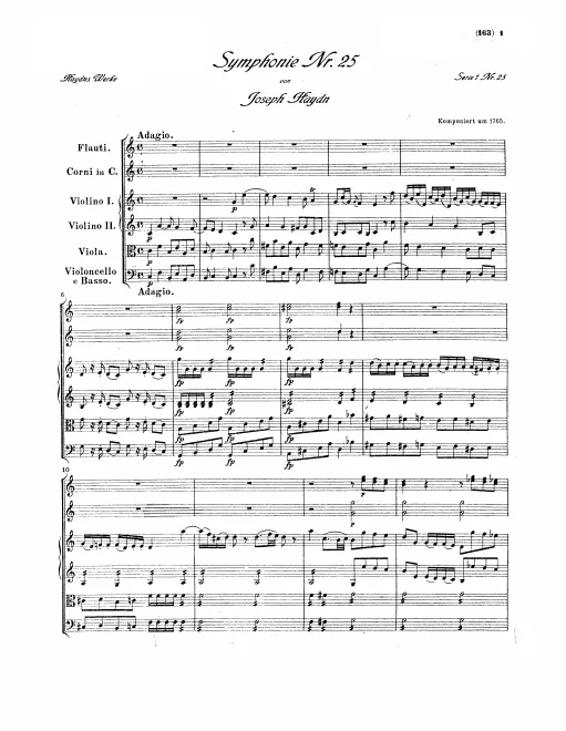 First page of Symphony No.25 in C major