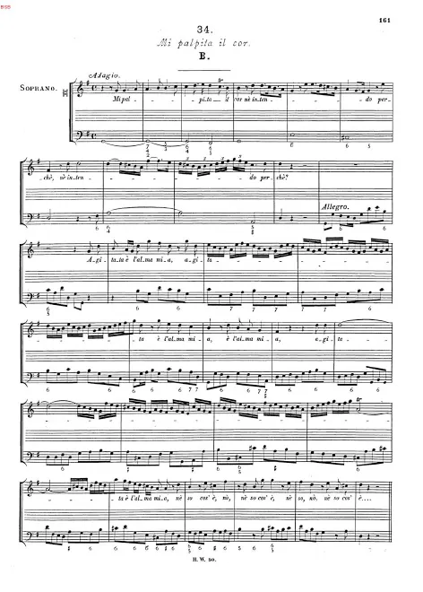 First page of Mi palpita il cor