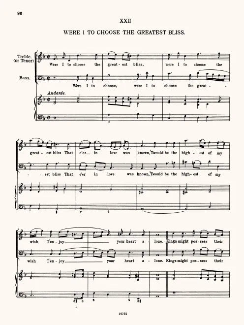 First page of Were I to Choose the Greatest Bliss
