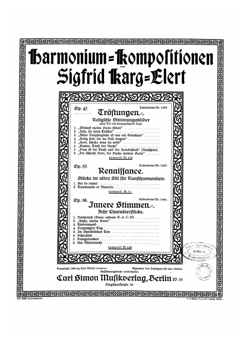 First page of Tröstungen