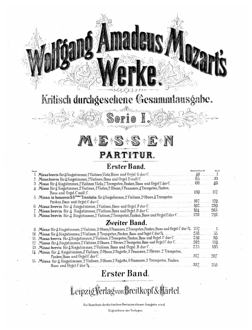 First page of Missa brevis in G major