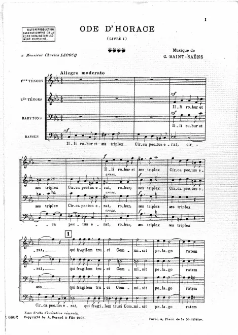 First page of Ode d'Horace
