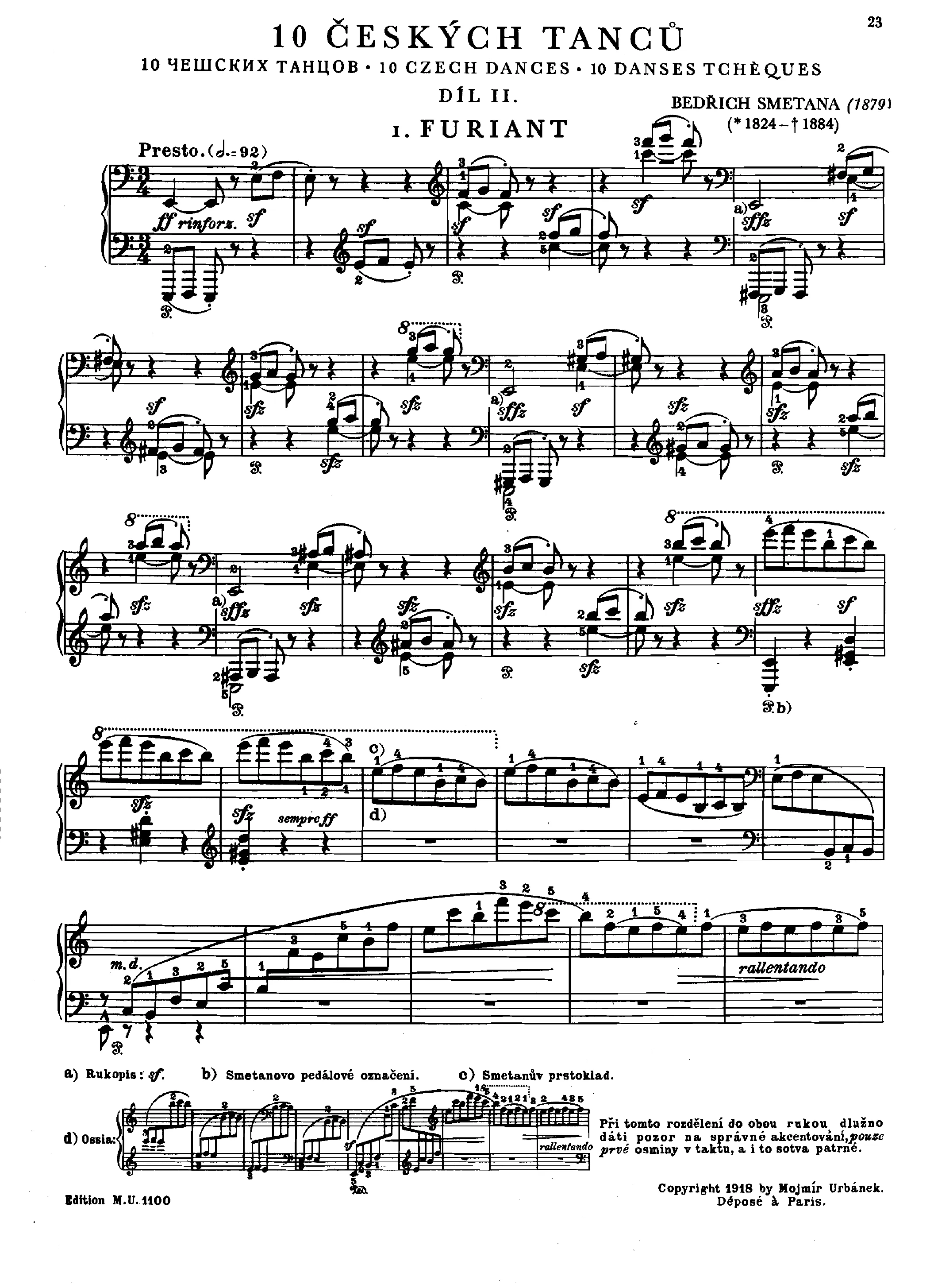 First page of Czech Dances II