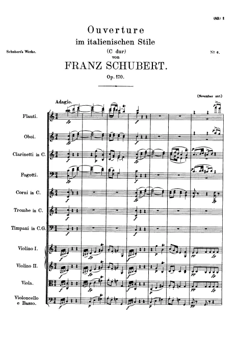 First page of Overture in the Italian Style