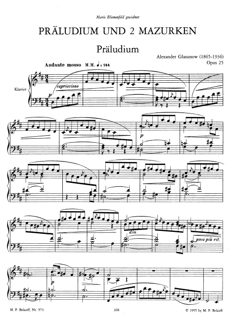 First page of Prelude and 2 Mazurkas