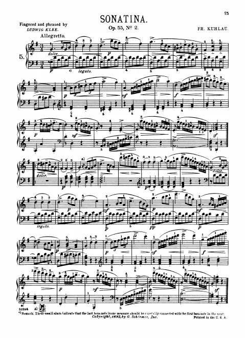 First page of Sonatina in G major