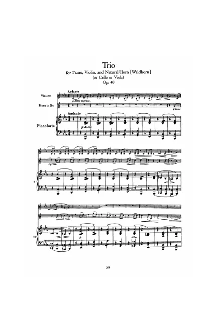 First page of Horn Trio