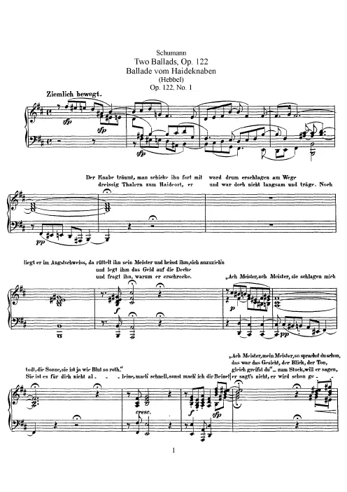 First page of 2 Balladen, Op.122