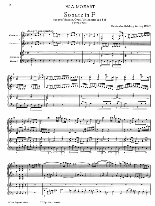 First page of Church Sonata