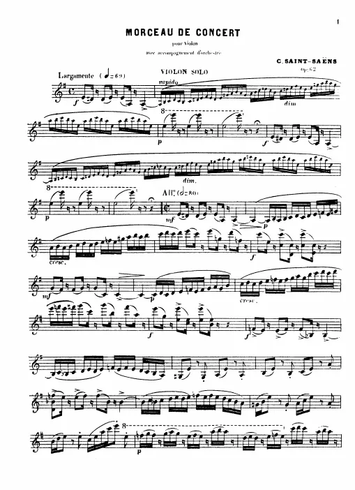 First page of Morceau de concert