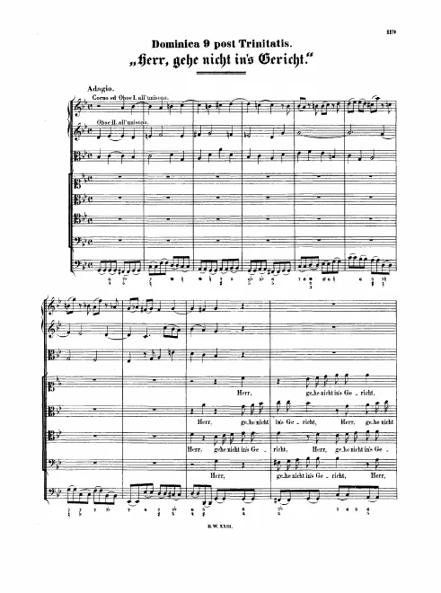 First page of Herr, gehe nicht ins Gericht