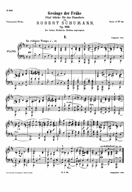 First page of Gesänge der Frühe