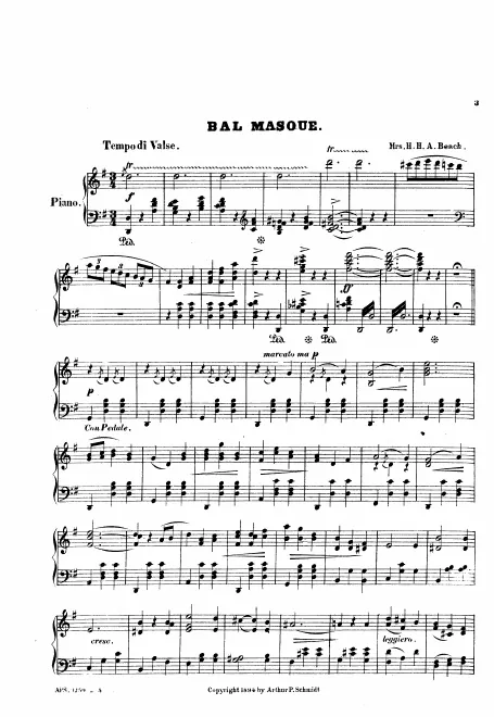 First page of Bal masqué