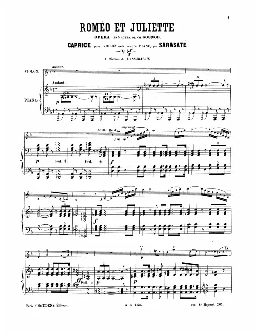First page of Caprice sur Roméo et Juliette