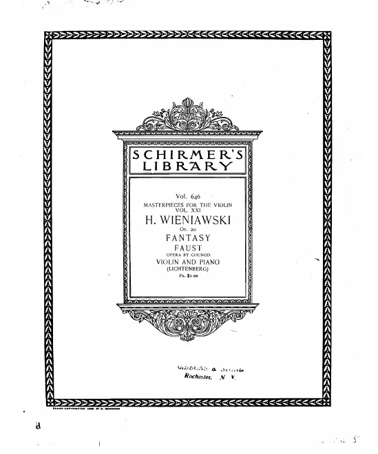 First page of Fantasia on Themes from Gounod's 'Faust'