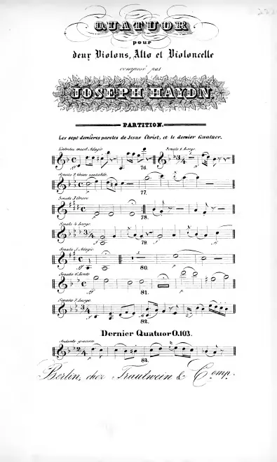 First page of String Quartet in D minor