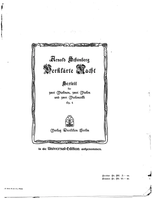First page of Verklärte Nacht