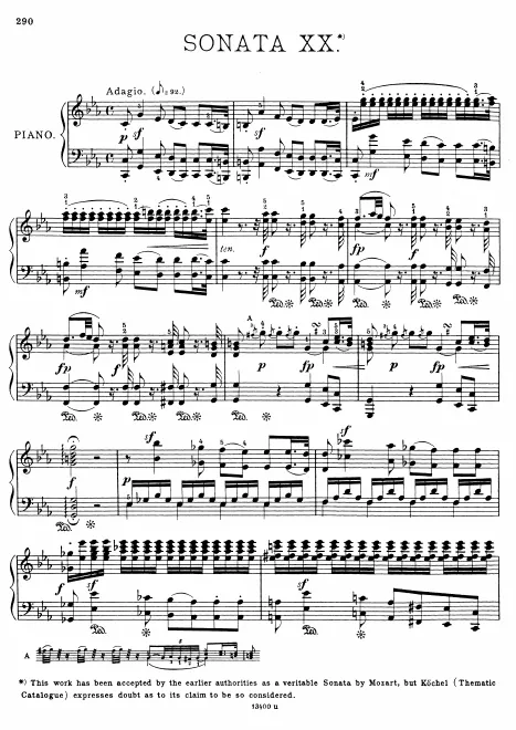 First page of Piano Sonata No.20 in C minor
