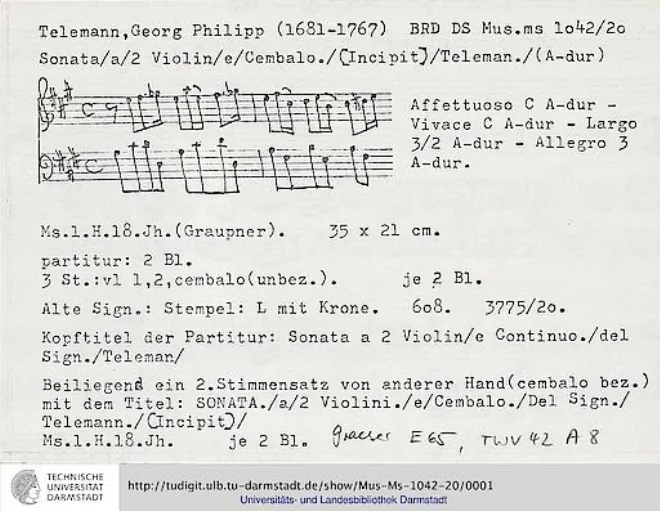 First page of Trio Sonata