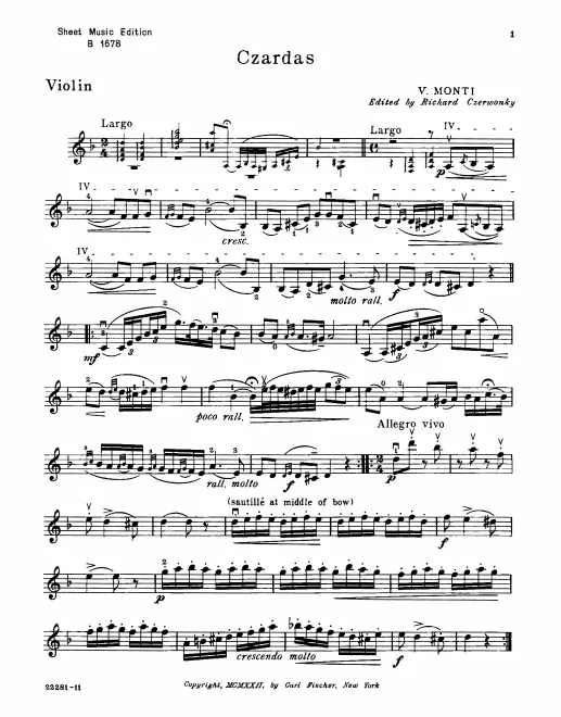 First page of Csárdás