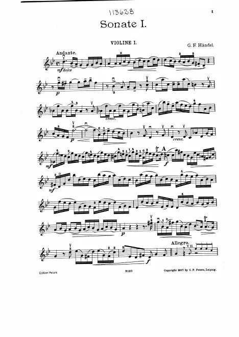 First page of Trio Sonata in G minor