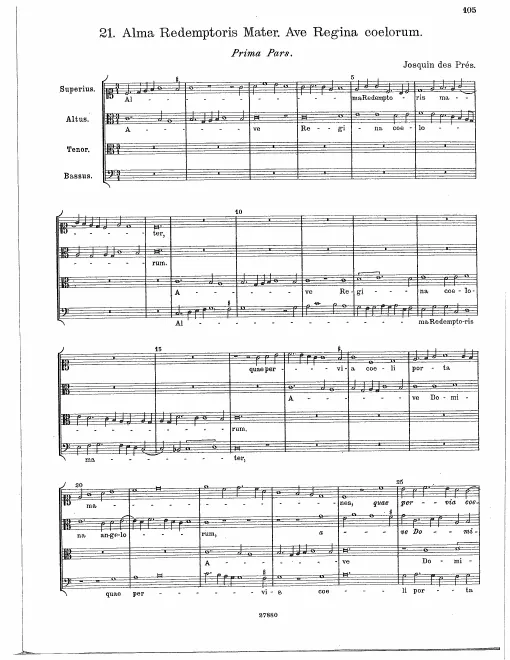 First page of Alma Redemptoris Mater
