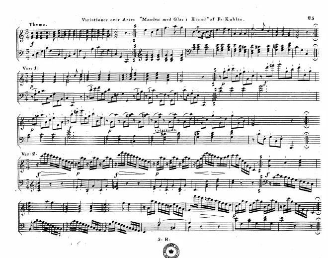 First page of 5 Variations on 'sur un air national danois'