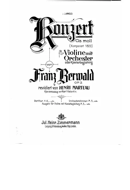 First page of Violin Concerto