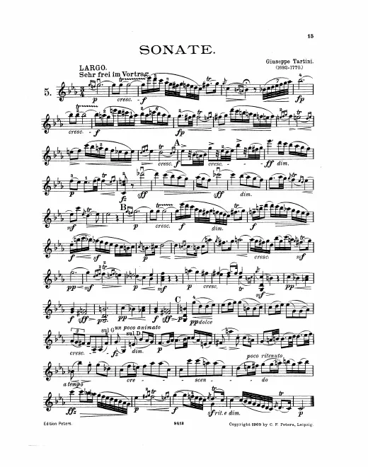 First page of Violin Sonata in C minor