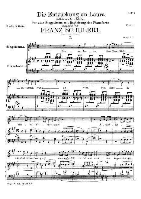 First page of Entzückung an Laura