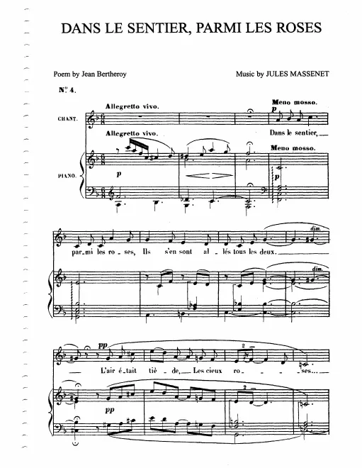 First page of Dans le sentier, parmi les roses