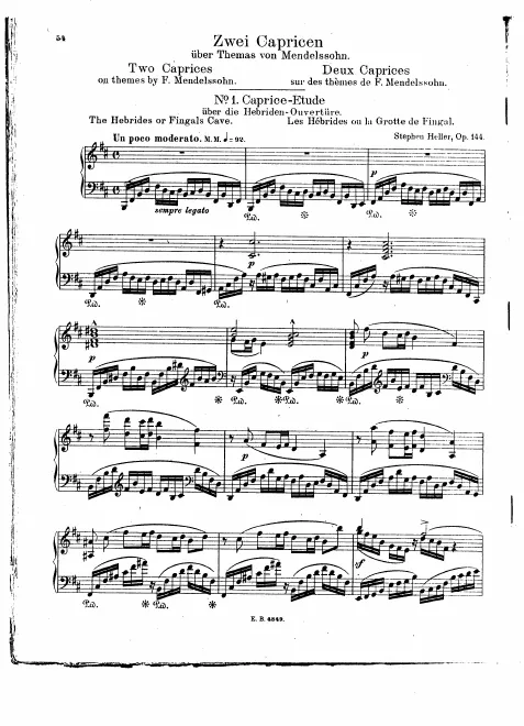 First page of 2 Caprices on Themes by Mendelssohn, Op.144