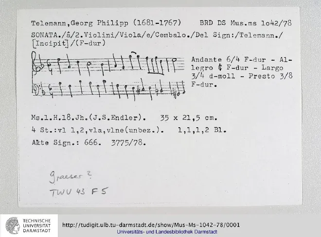 First page of Sonata à 4