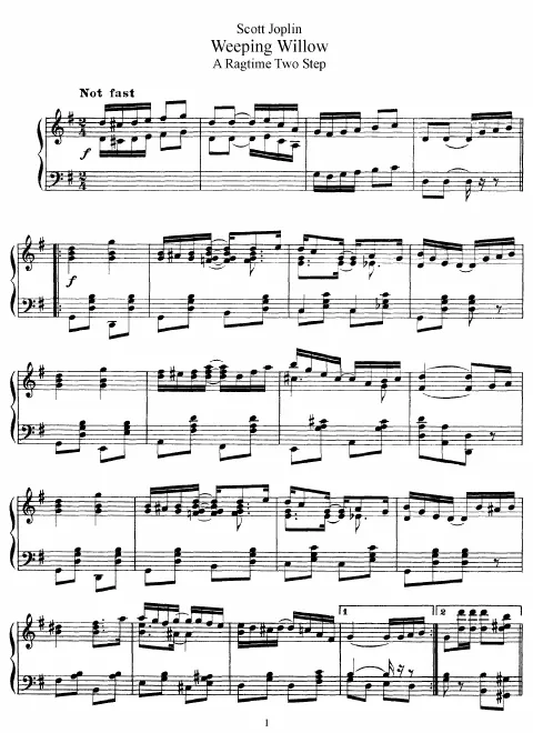 First page of Weeping Willow