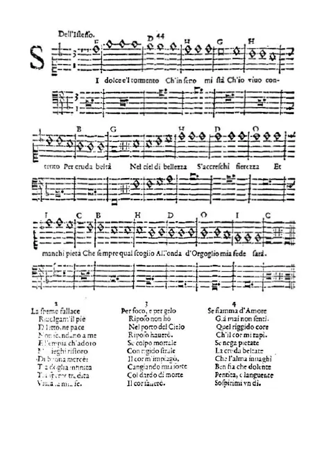 First page of Sì dolce è'l tormento