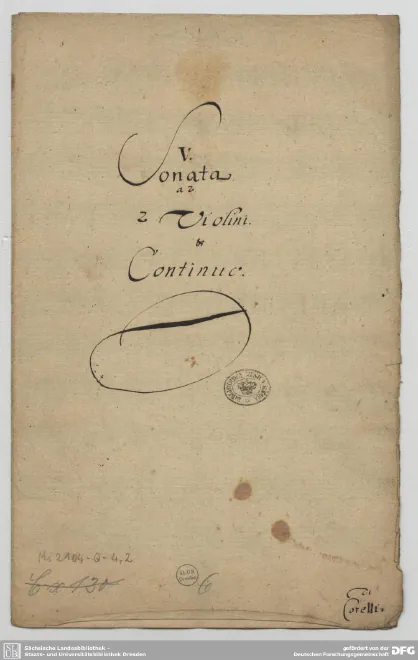 First page of Trio Sonata in A minor
