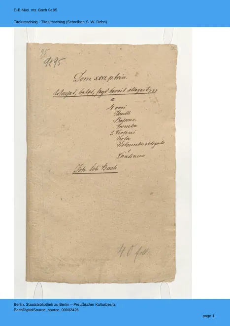 First page of Wachet, betet, seid bereit allezeit!