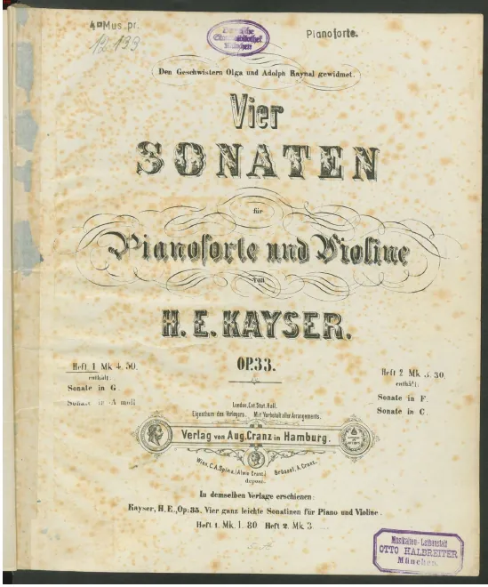 First page of 4 Violin Sonatas