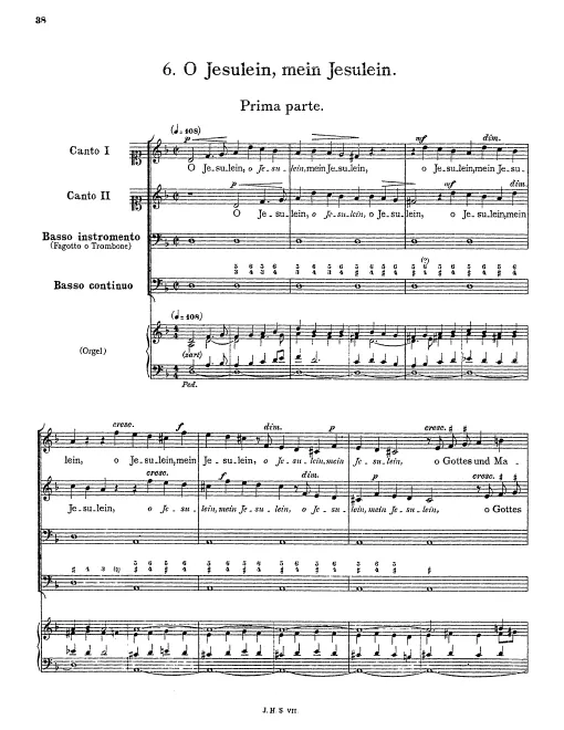 First page of O Jesulein, mein Jesulein