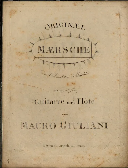 First page of Original Märsche der verbündeten Mächte