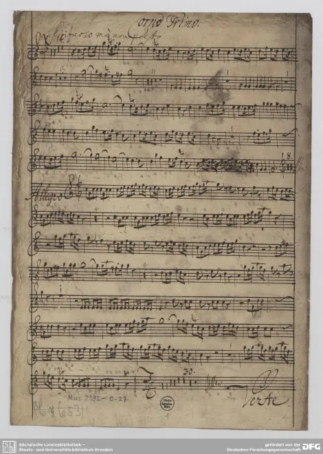 First page of Concerto for 2 Horns D Major TWV 52:D2